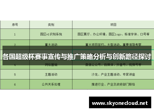 各国超级杯赛事宣传与推广策略分析与创新路径探讨