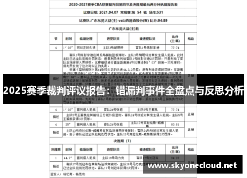 2025赛季裁判评议报告：错漏判事件全盘点与反思分析